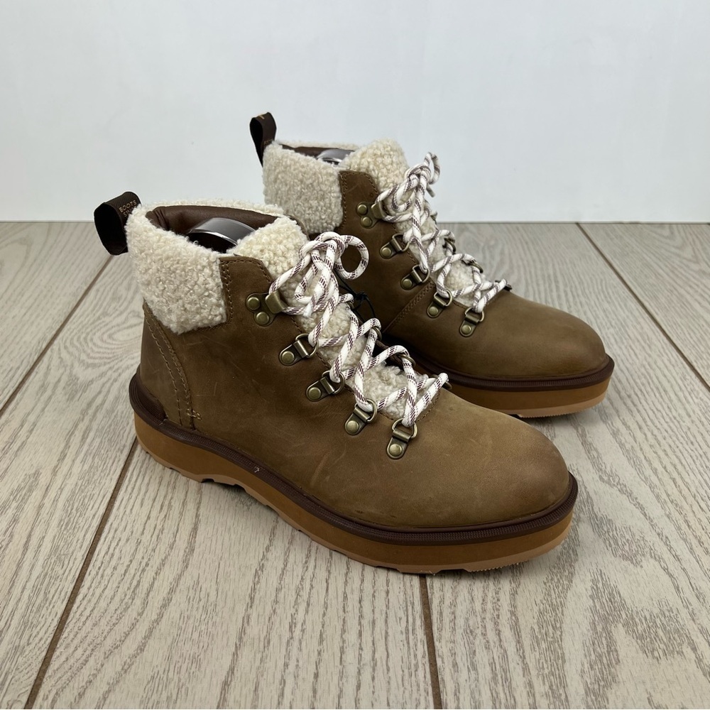Sorel Women's Hi-Line Hiker Cozy Boots US9 Umber, Tawny Buff $185 Faux Shearling